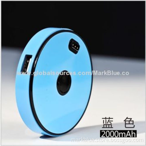 2014 New Design Round Novelty 2,000mAh Superposed Power Banks for Smartphones/Tablets